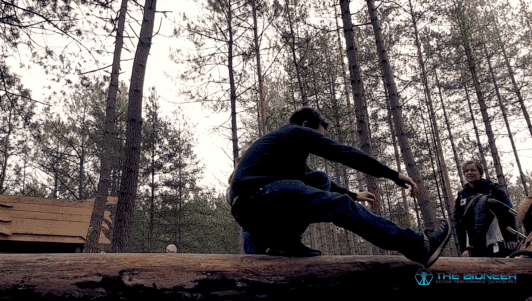 Practising pistol squats