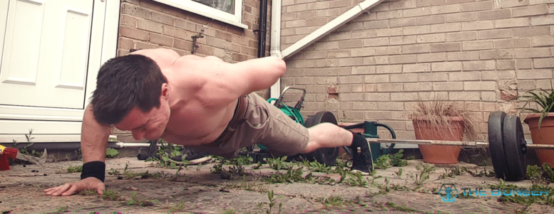 One arm one leg push up
