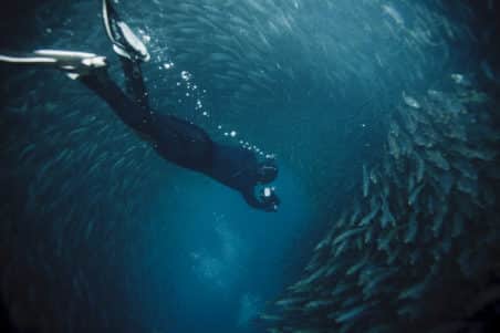 Free diving breath holding training