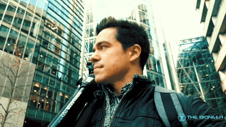 Walking through city