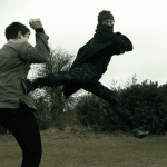 Spin jump kick