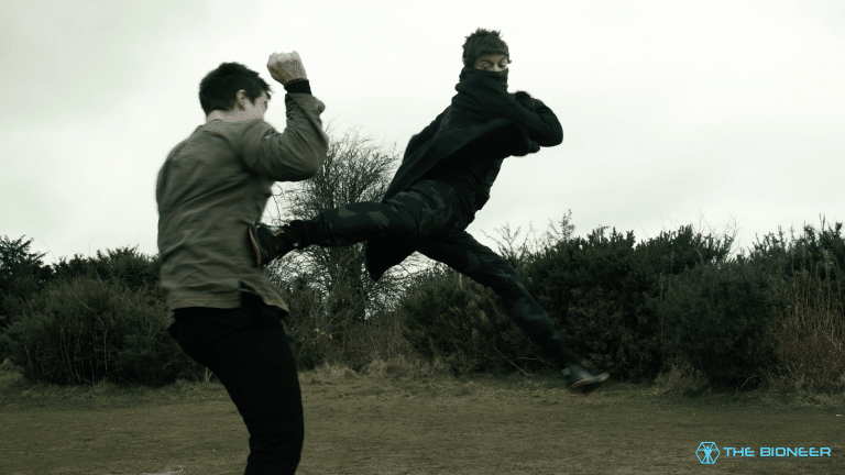 Spin jump kick