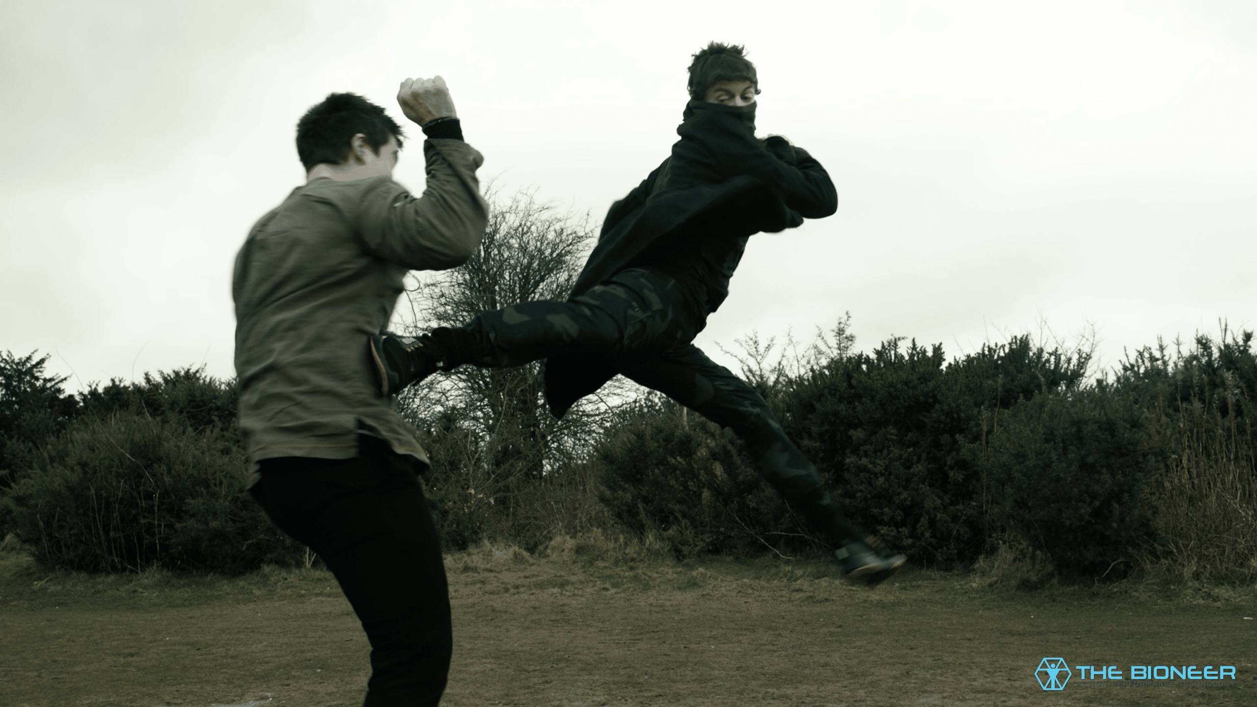 Spin jump kick