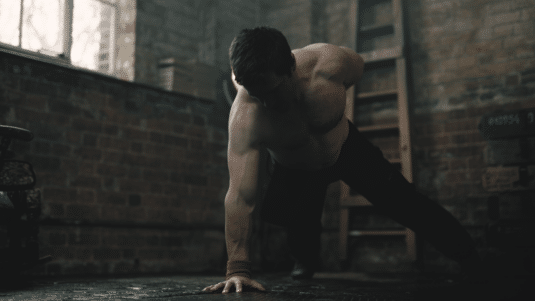 One Arm Push Up Red Hood